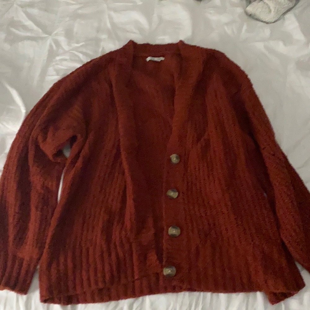 American eagle red button up sweater/cardigan